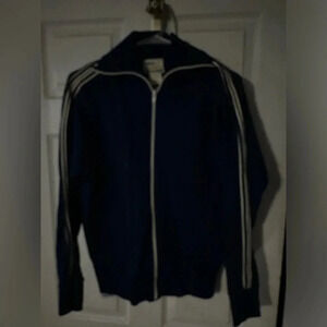 Vintage 1970s 80s Mens Net Worth Med Track Swim Jacket - Blue - Zip Front